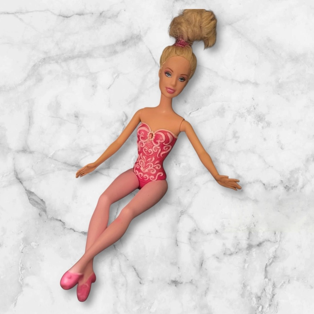 Vintage Mattel Ballerina Barbie Dancer Doll Pink Ballet Shoes Leotard Blonde 99